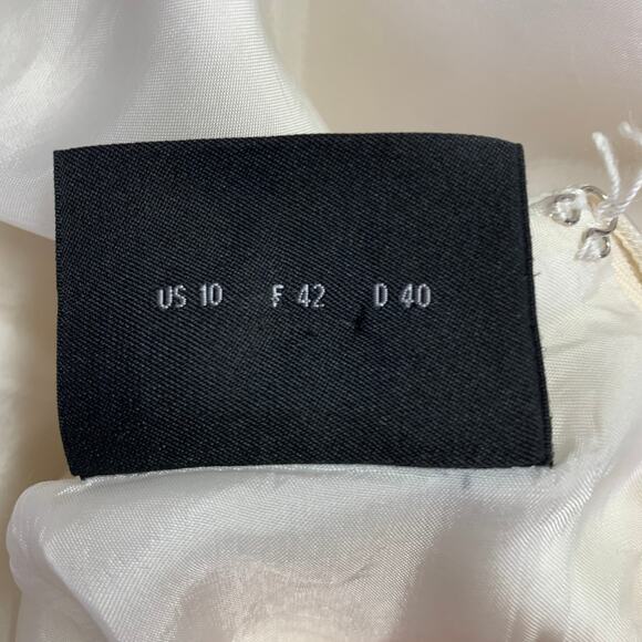 AKRIS Size 10 Cream Cotton Textured Sleeveless Dress - Picture 9 of 9